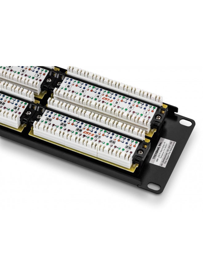 TRENDnet 48-Port Cat6 Unshielded Patch Panel, Wallmount or Rackmount, Compatible with Cat3,4,5,5e,6 Cabling, For Ethernet, Fast Ethernet, Gigabit Applications, Black, TC-P48C6