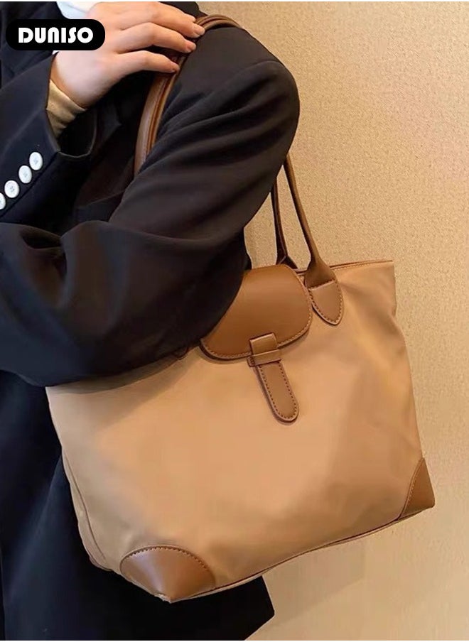 Women's Shoulder Tote Bag Faux Leather Handbag for Women Large Capacity Messenger Bag, Fashionable Travel Shoulder Bag for Ladies Girls College Students