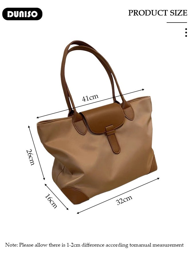 Women's Shoulder Tote Bag Faux Leather Handbag for Women Large Capacity Messenger Bag, Fashionable Travel Shoulder Bag for Ladies Girls College Students