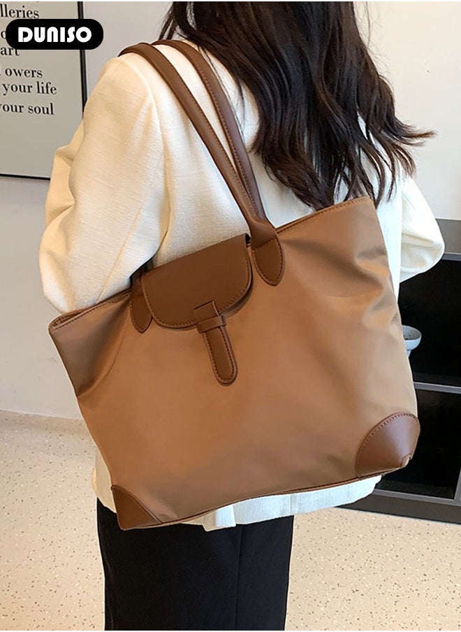 Women's Shoulder Tote Bag Faux Leather Handbag for Women Large Capacity Messenger Bag, Fashionable Travel Shoulder Bag for Ladies Girls College Students