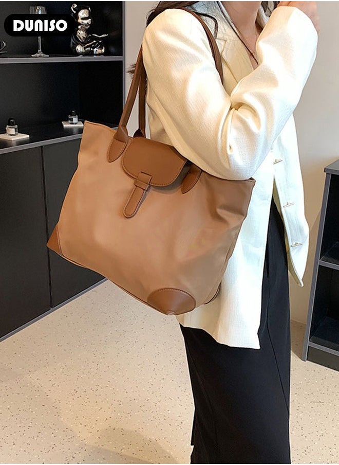 Women's Shoulder Tote Bag Faux Leather Handbag for Women Large Capacity Messenger Bag, Fashionable Travel Shoulder Bag for Ladies Girls College Students