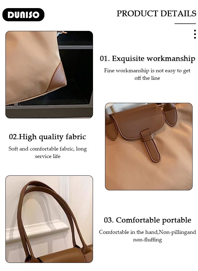 Women's Shoulder Tote Bag Faux Leather Handbag for Women Large Capacity Messenger Bag, Fashionable Travel Shoulder Bag for Ladies Girls College Students