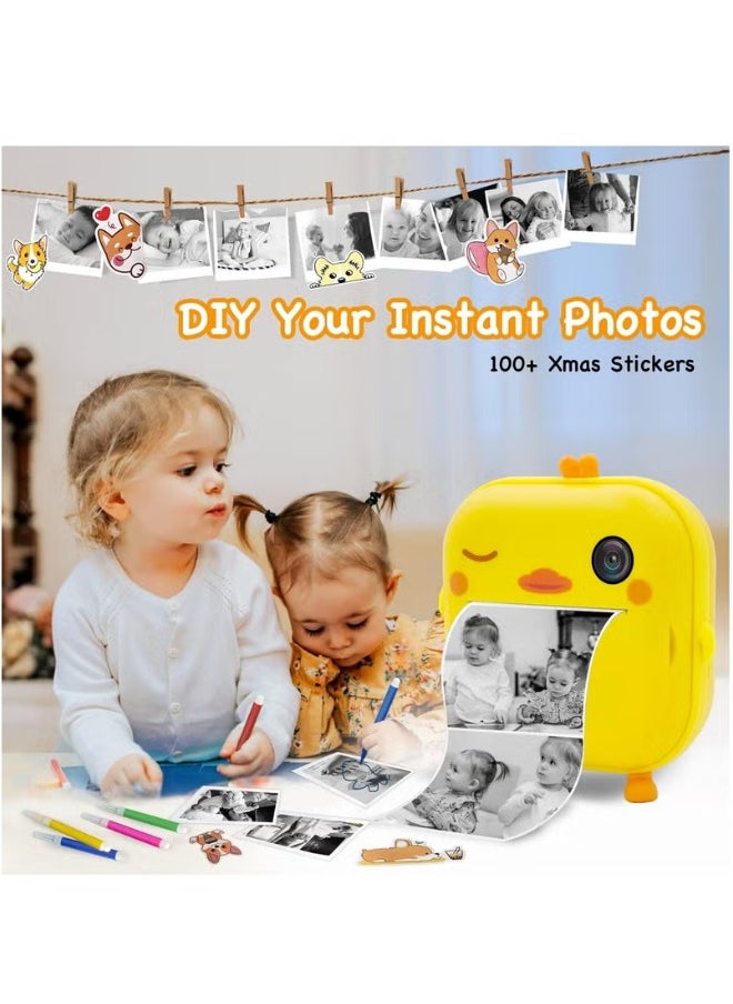 Chick-Shaped 48MP Children's Camera - Perfect Gift for Kids Aged 3-14 (Yellow)