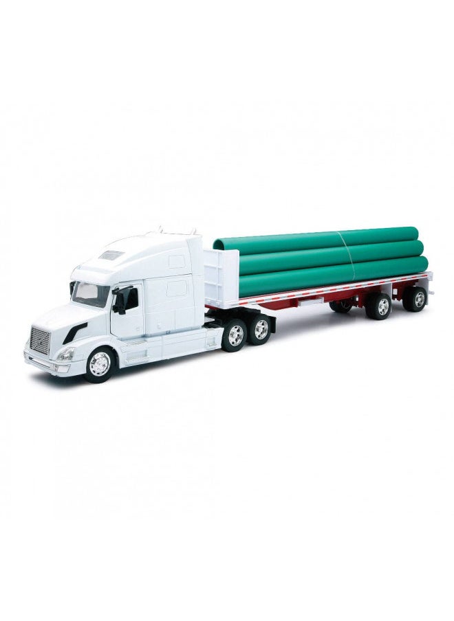 VN-780 FLATBED W/ LONG PIPE Truck New Ray by NewRay