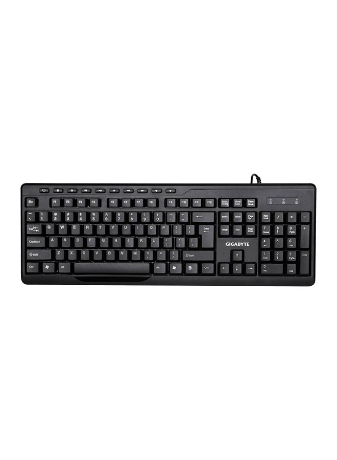 Wired Keyboard and Mouse Combo, 1000 DPI Sensitivity, USB Interface, Membrane Activation, Up to 3 Million Clicks, Long-Lasting Mouse, 1.5m Cable Length, KM6300 Black