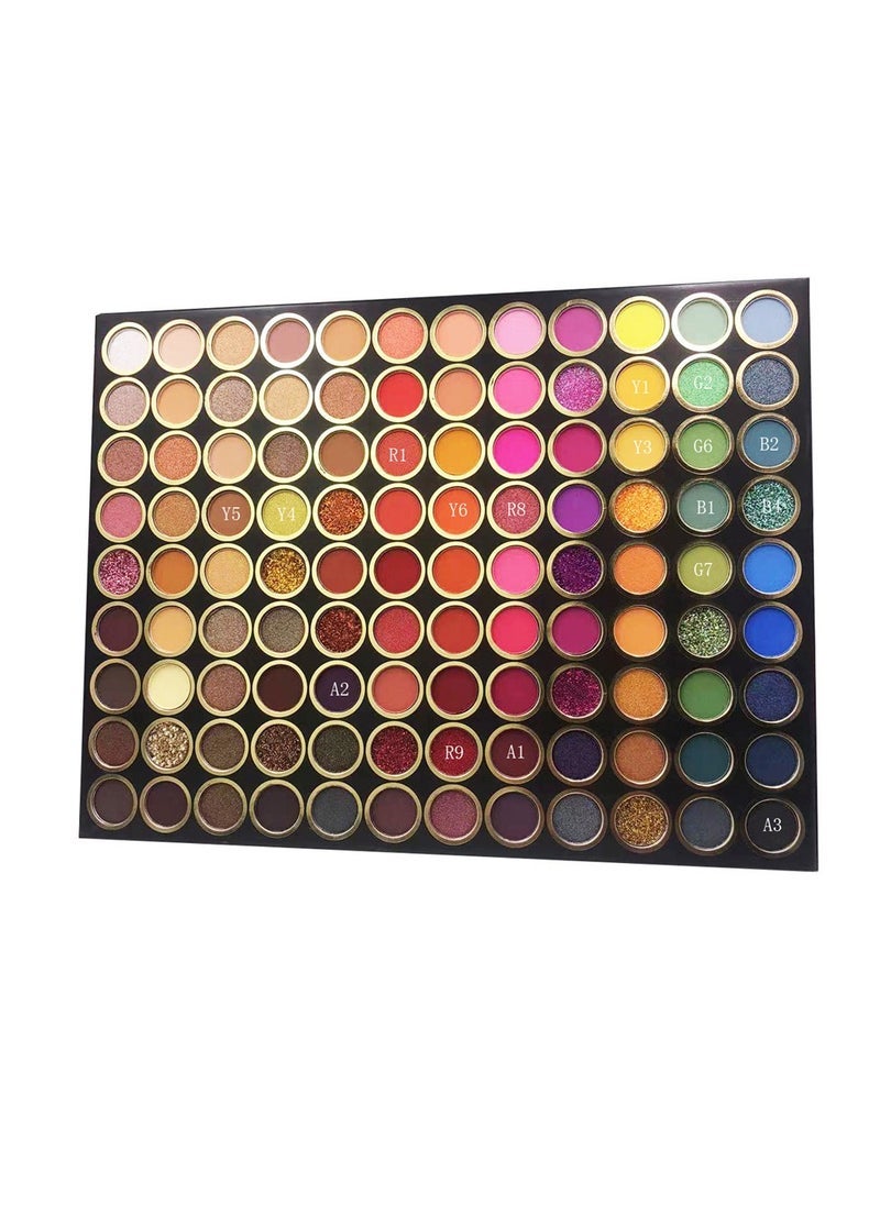 108 Colors Waterproof Makeup Palette, Earth Color, Multicolor, RainbowCCoral Color Tone, Pearly Glitter Matte Sequin Shimmer Finish