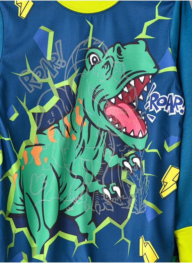 Roaring Dinosaur Glow-in-the-Dark Pajama Set for Boys