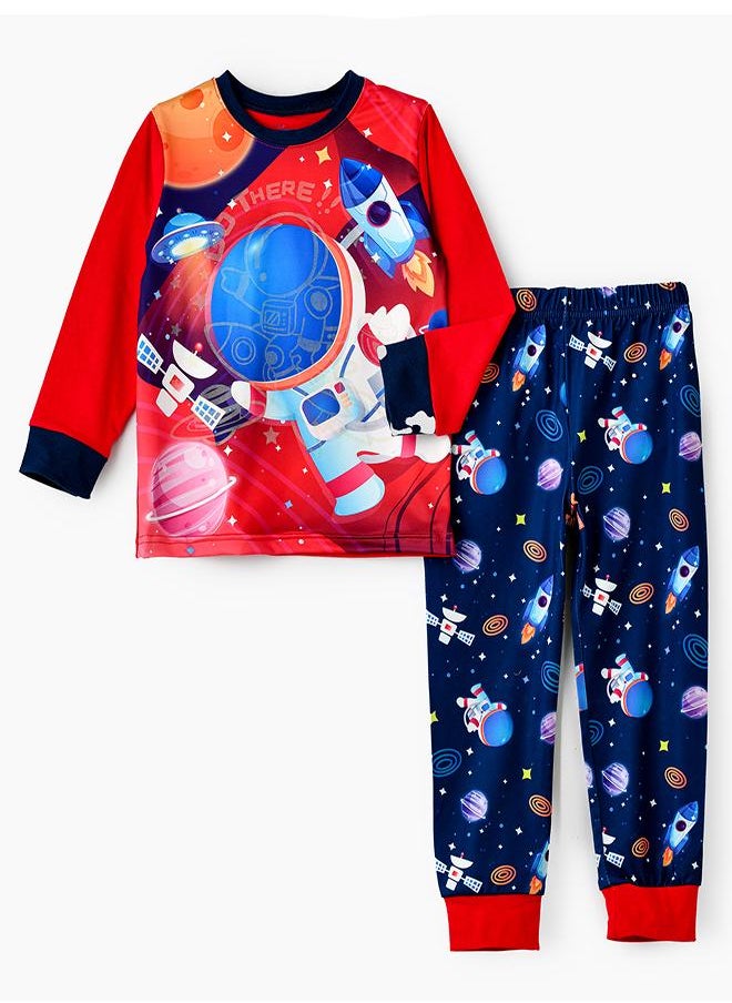 Outer Space Glow-in-the-Dark Pajama Set for Boys