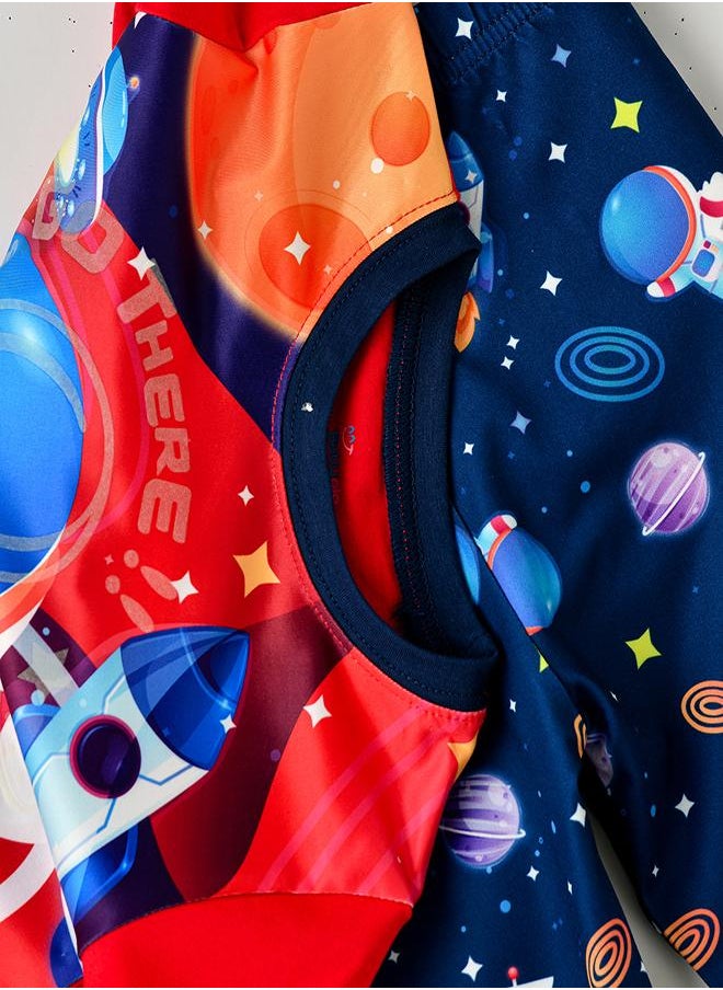 Outer Space Glow-in-the-Dark Pajama Set for Boys