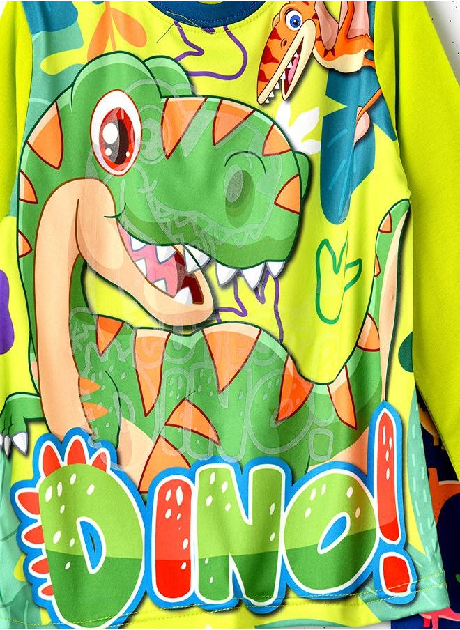 Happy Dino Glow-in-the-Dark Pajama Set for Boys