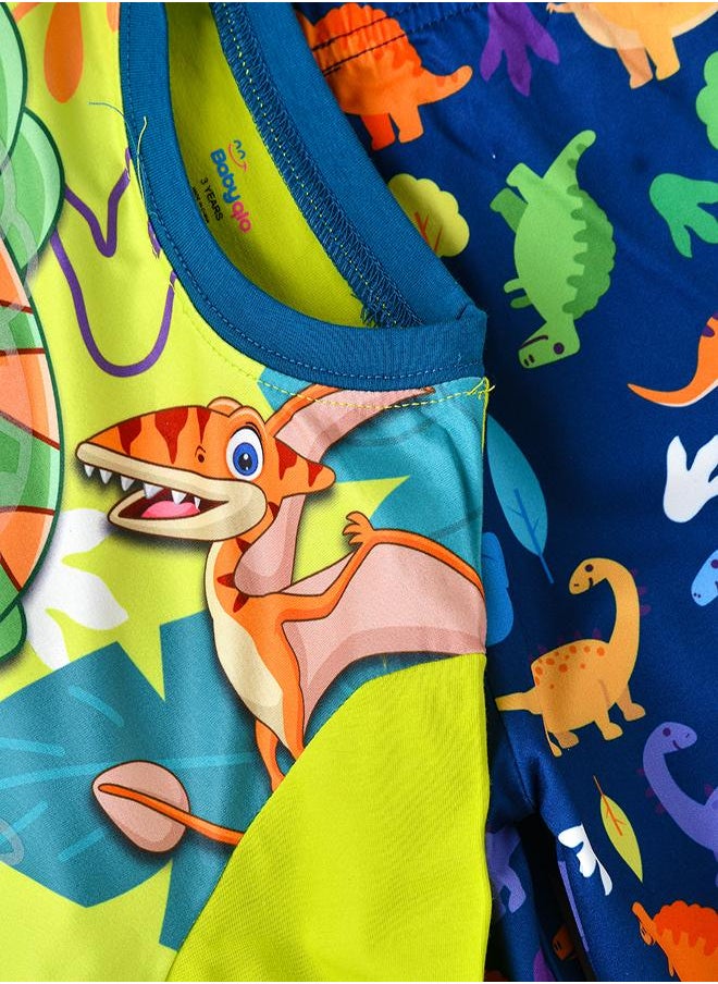 Happy Dino Glow-in-the-Dark Pajama Set for Boys