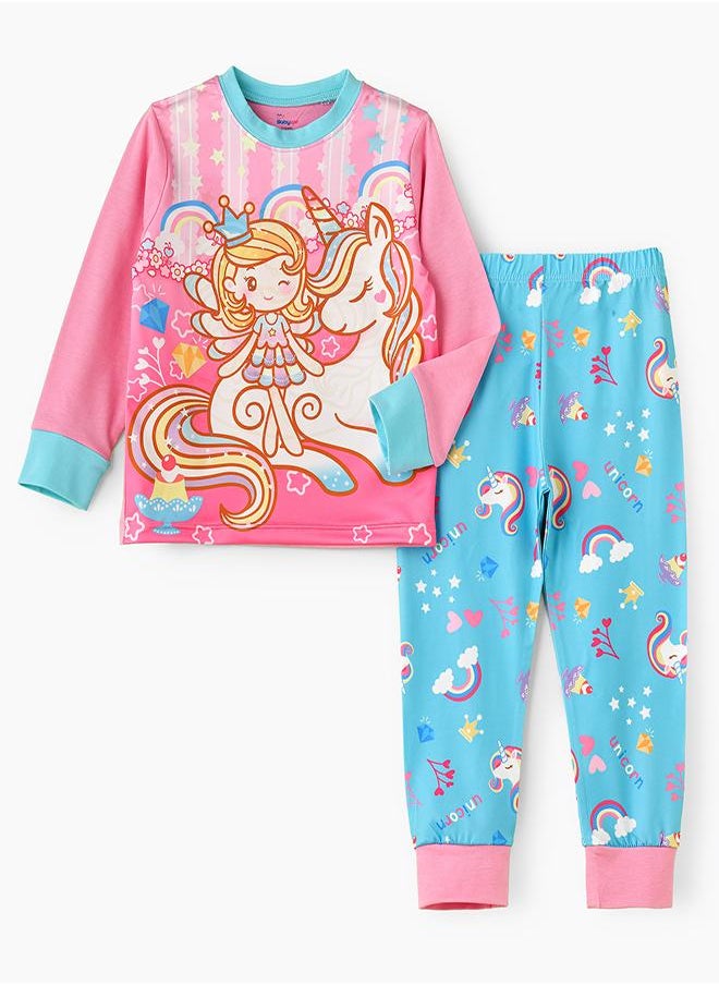 Unicorn with Fairy Glow-in-the-Dark Pajama Set for Girls