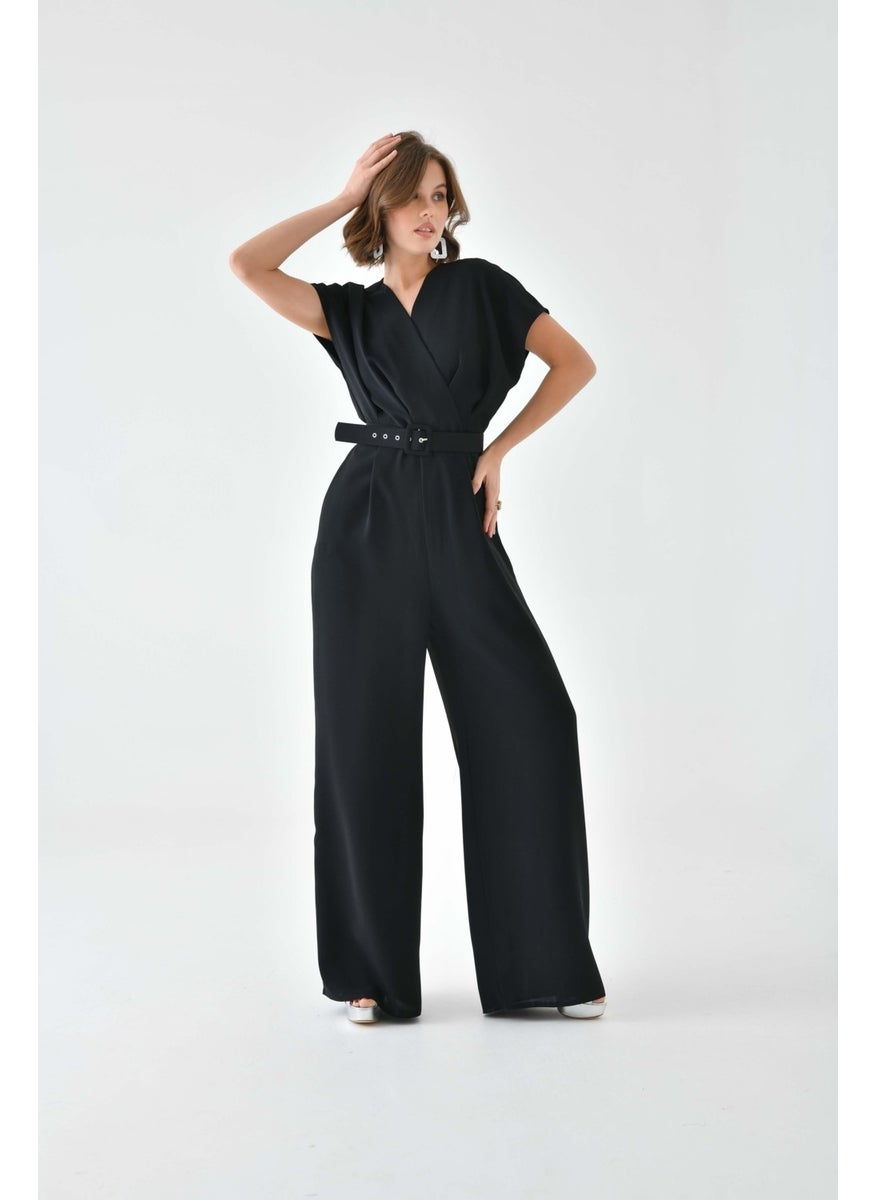 Women's Belted Jumpsuit Black