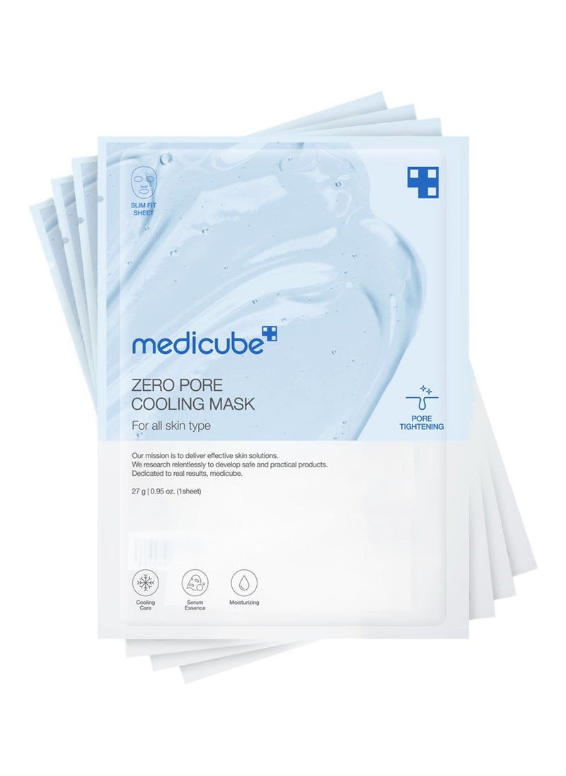 Medicube Zero Pore Cooling Mask |Pore Tightening & Sebum Control | Niacinamide, Adenosine & Quad Pore Care| Alcohol-Free Cooling Sheet Mask | Hydrating & Soothing | K-Beauty Skincare I 4 Packs Only