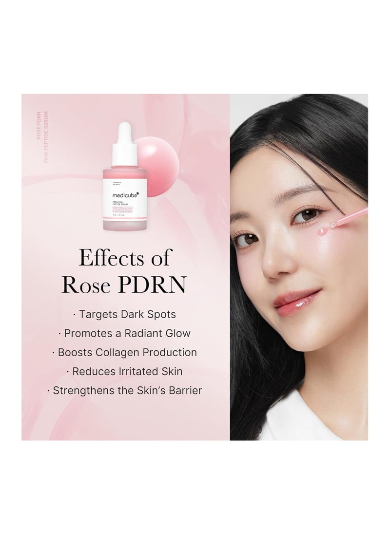 Medicube PDRN Pink Peptide Serum, Pink glow serum, Vegan PDRN, Peptide, Niacinamide, Hydrating & Moisturizing & Firming, Uneven Skin Tone, Pore Care, Korean Skincare