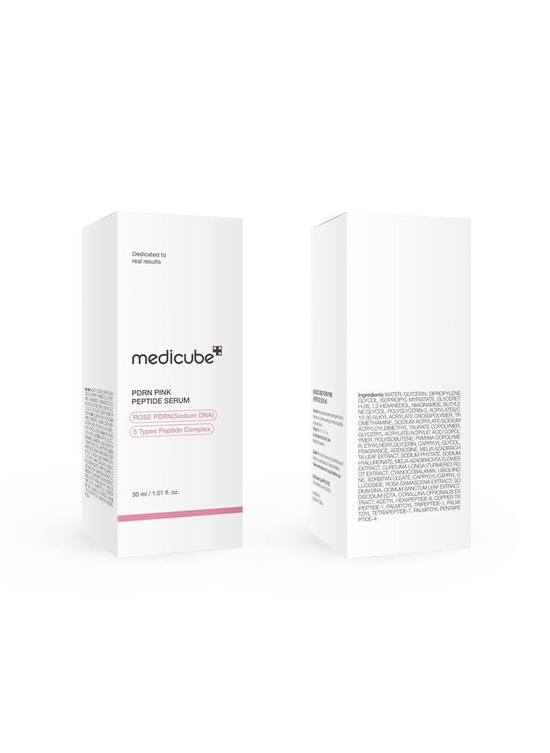 Medicube PDRN Pink Peptide Serum, Pink glow serum, Vegan PDRN, Peptide, Niacinamide, Hydrating & Moisturizing & Firming, Uneven Skin Tone, Pore Care, Korean Skincare