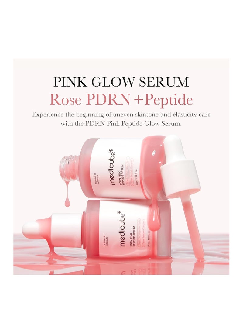 Medicube PDRN Pink Peptide Serum, Pink glow serum, Vegan PDRN, Peptide, Niacinamide, Hydrating & Moisturizing & Firming, Uneven Skin Tone, Pore Care, Korean Skincare