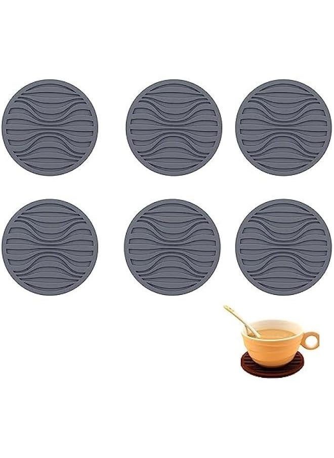 6 Pcs Silicone Trivet Pot Mat, Silicone Pot Holders for Hot Pan and Pot Pads. Heat Resistant Counter Mats for Tables Placemats,Countertops, Spoon Rest and Coasters