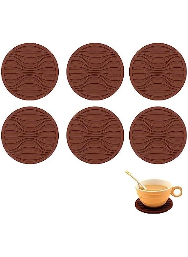 6 Pcs Silicone Trivet Pot Mat, Silicone Pot Holders for Hot Pan and Pot Pads. Heat Resistant Counter Mats for Tables Placemats,Countertops, Spoon Rest and Coasters