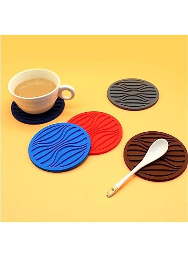 6 Pcs Silicone Trivet Pot Mat, Silicone Pot Holders for Hot Pan and Pot Pads. Heat Resistant Counter Mats for Tables Placemats,Countertops, Spoon Rest and Coasters