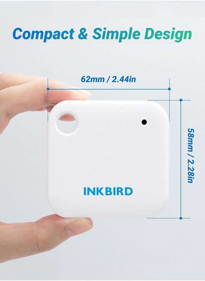 Wifi Thermometer Hygrometer Monitor Smart Temperature Humidity Sensor Ibs-Th3 With App Notification Alert 1 Year Data Storage Export Remote Monitor For Greenhouse Wine Cellar Baby Room