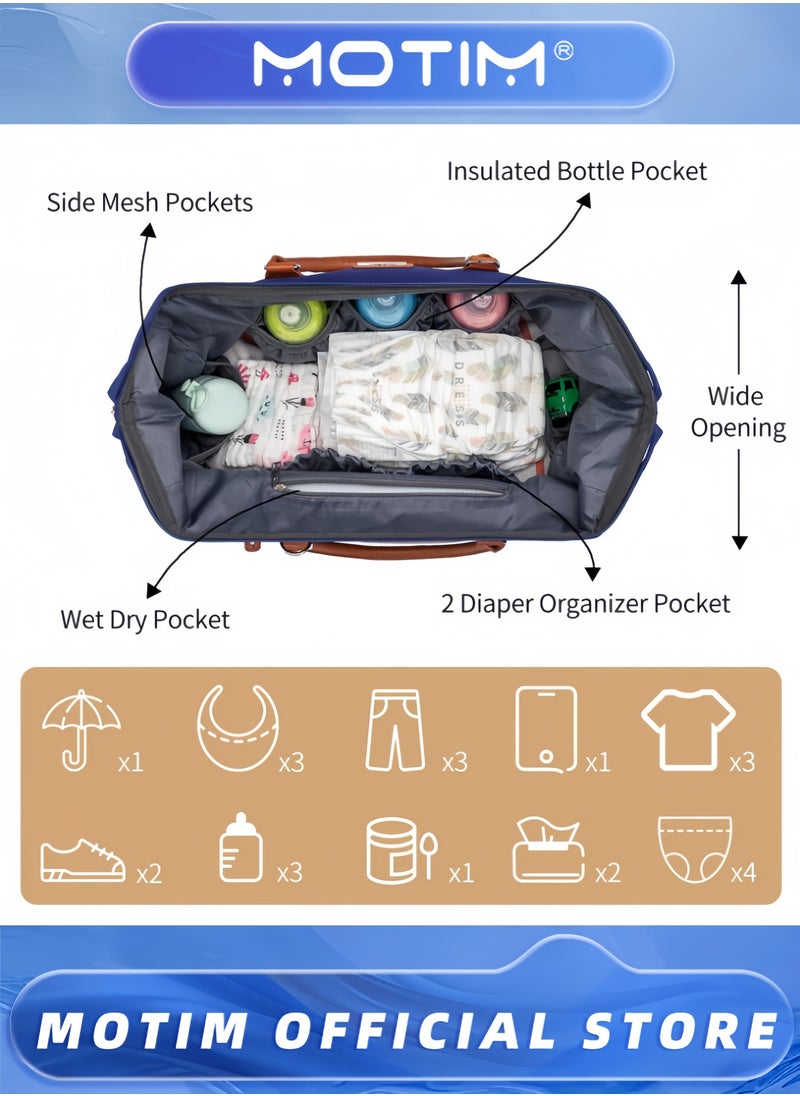 Diaper Bag Tote with 2 Organizer Pouches Mommy Bag for Hospital Baby Hospital Bag Large Capacity Waterproof Baby Bag for Labor and Delivery with Pouches and Straps