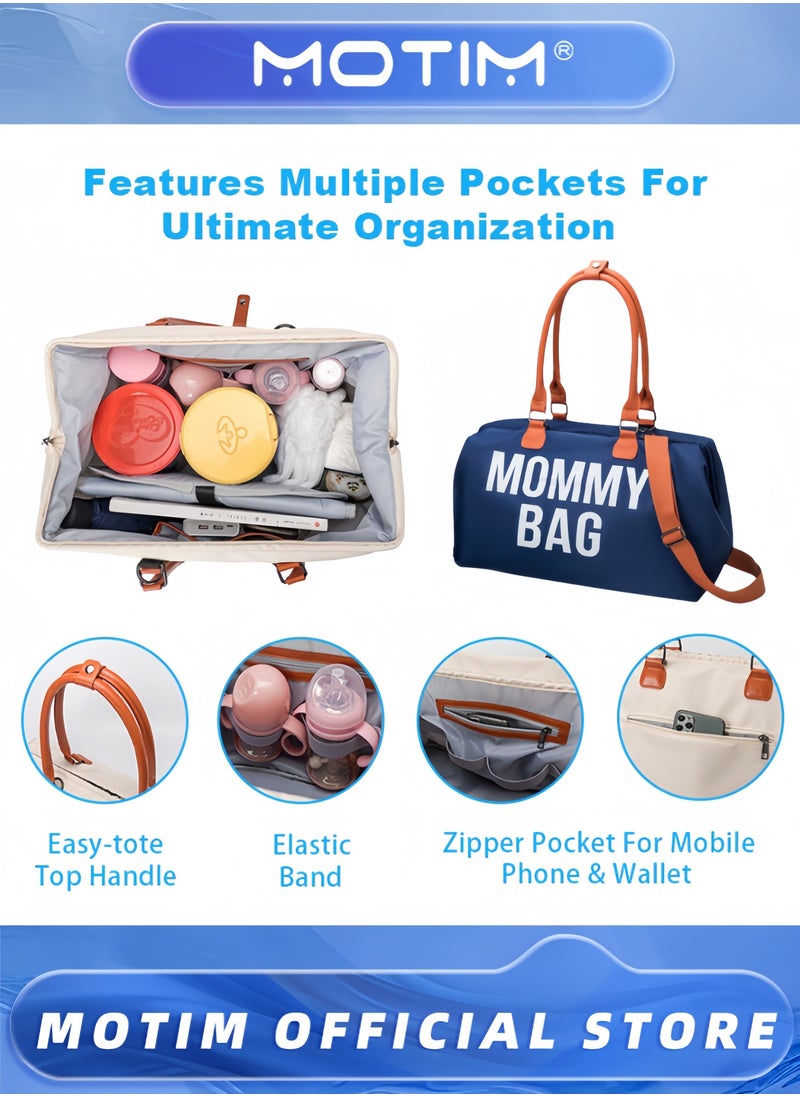 Diaper Bag Tote with 2 Organizer Pouches Mommy Bag for Hospital Baby Hospital Bag Large Capacity Waterproof Baby Bag for Labor and Delivery with Pouches and Straps