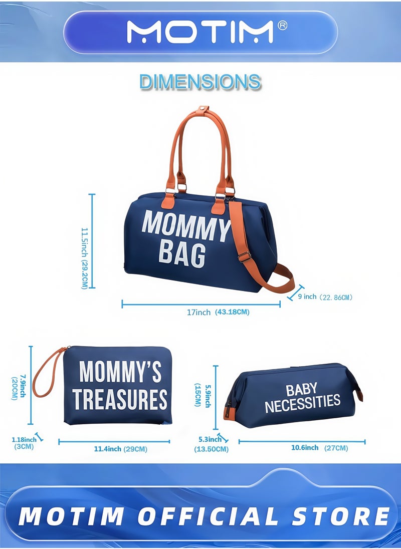 Diaper Bag Tote with 2 Organizer Pouches Mommy Bag for Hospital Baby Hospital Bag Large Capacity Waterproof Baby Bag for Labor and Delivery with Pouches and Straps