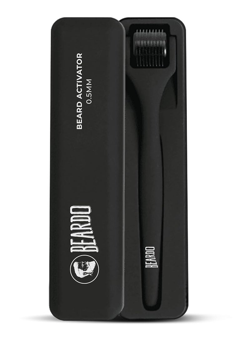 Beard Activator Derma Roller for Men, 540 - 0.5mm Chromium needles, Stimulates Hair Growth - Follicles activation