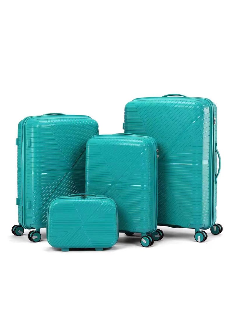 Unbreakable Polypropylene 3-Piece Suitcase Set with Beauty Case & 360° Spinner Wheels Sizes 28,24,20,14