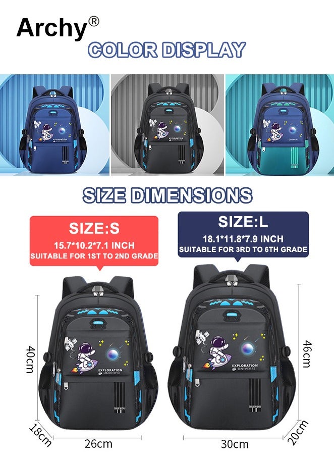 Astronaut Kids Backpack for Girls & Boys Waterproof Lightweight School Bag Backpack for Children Primary Students School Bag