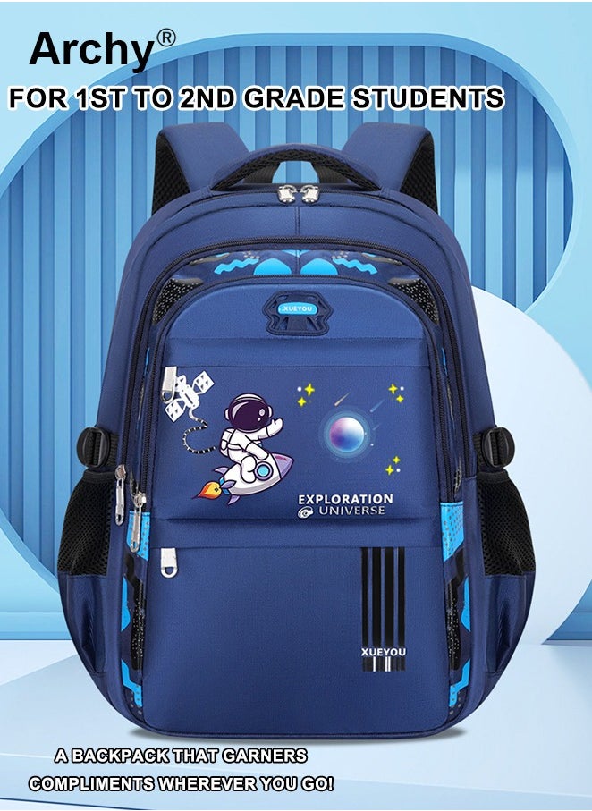 Astronaut Kids Backpack for Girls & Boys Waterproof Lightweight School Bag Backpack for Children Primary Students School Bag