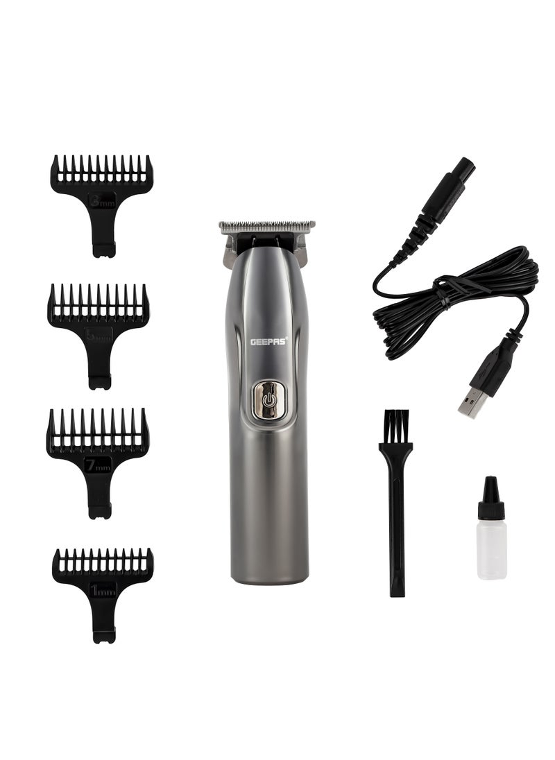 Geepas Rechargeable Hair and Beard Trimmer- GTR57509/ with High-Capacity Li-ion Battery and 180 min Working Time/ Waterproof IPX7/ Cordless Operation, Perfect for Home and Saloon