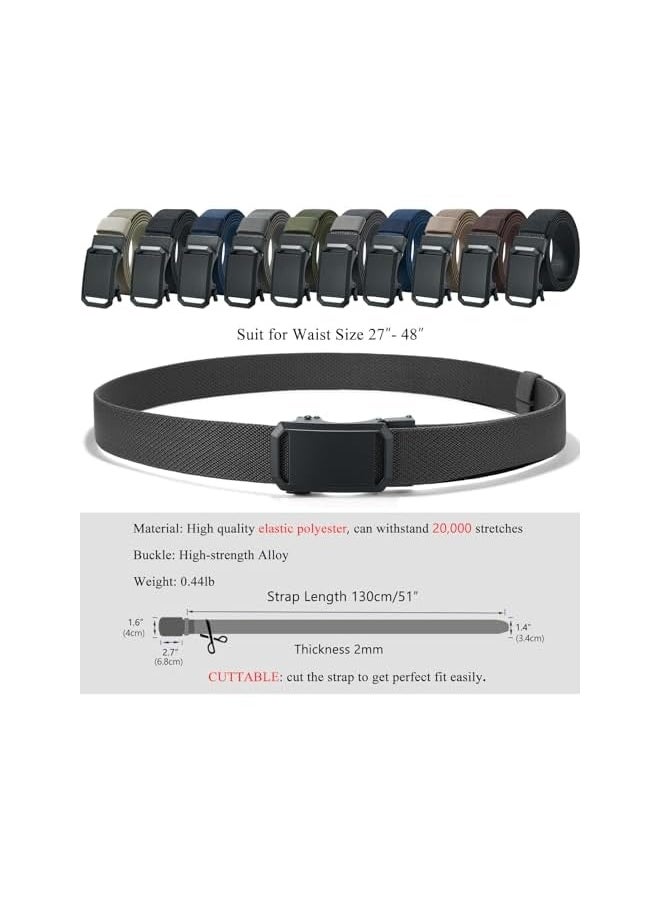 Ratchet Elastic Stretch Belts, 1 3/8