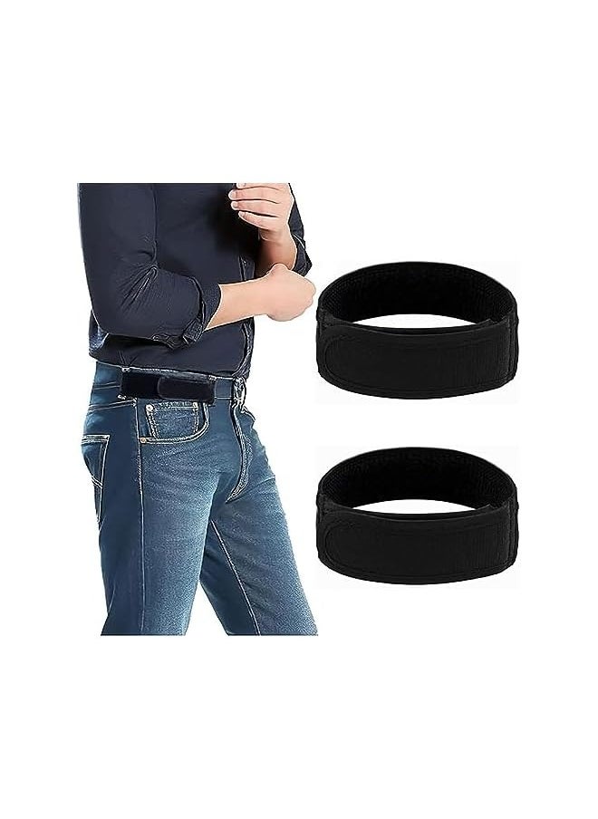 No Buckle Elastic Belt For Men — Fits 4cm Belt Loops, Comfortable and Easy To Use（Size:L）, Black