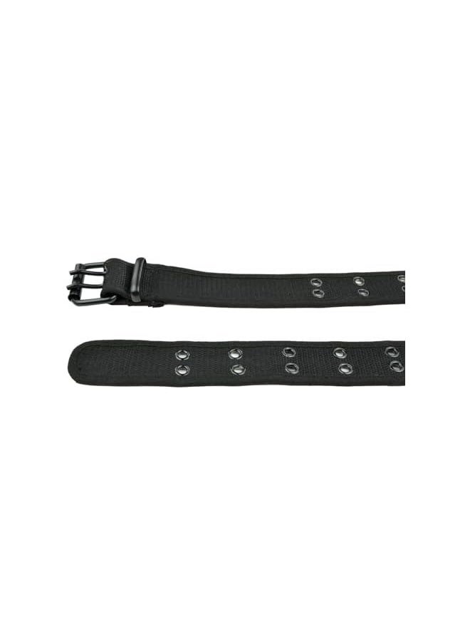 Double Prong Belt, Premium Men's Belt, Plus Size 39 to 67'' Black Grommet Nylon Belts for Men Women Unisex