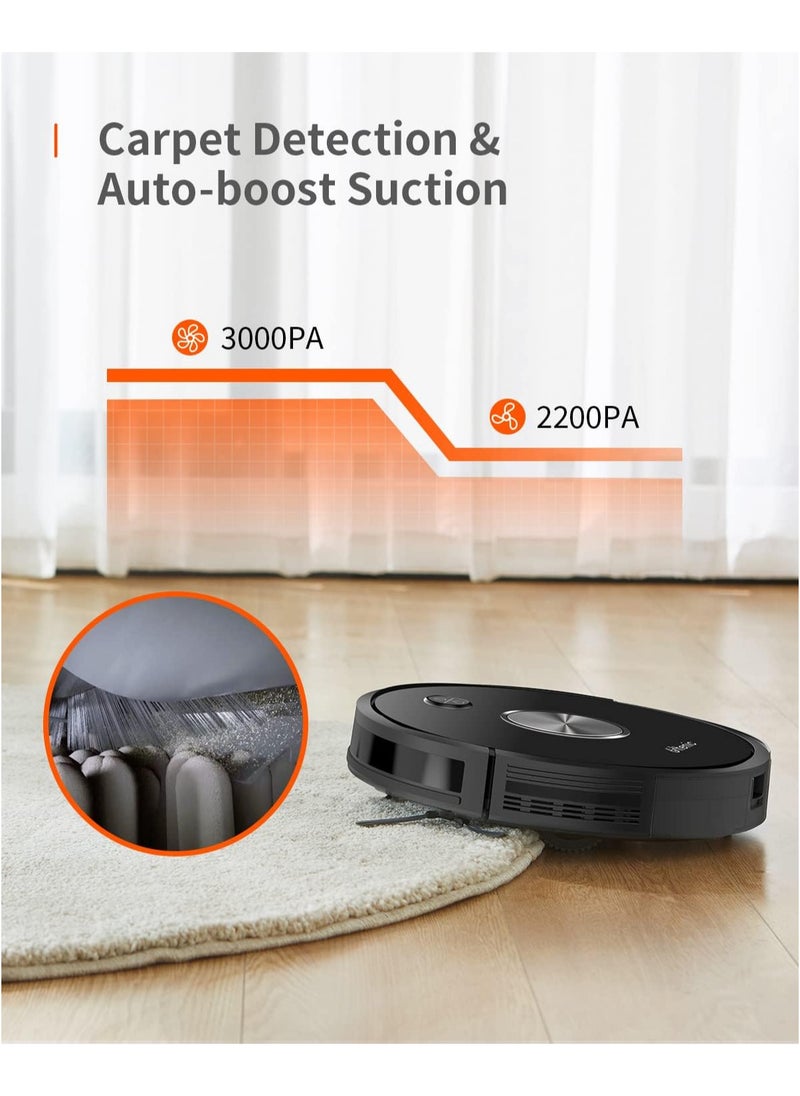 D5s Pro Robot Vacuum Cleaner, 3000Pa, Wi-Fi Connected, Mopping Function, Super-Thin, Alexa, App Control, Boundary Strips Included, Self-Charging Robotic Vacuum for Pet Hair Hard Floor Carpet