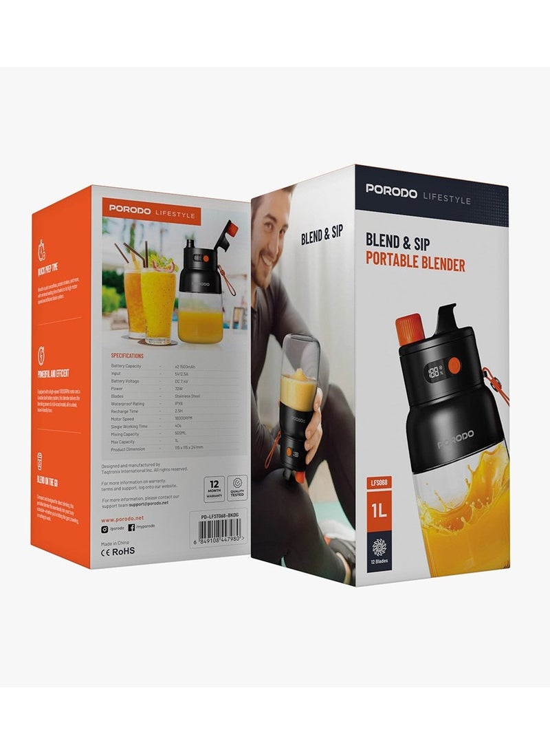 Porodo Lifestyle Blend & Sip Portable Blender