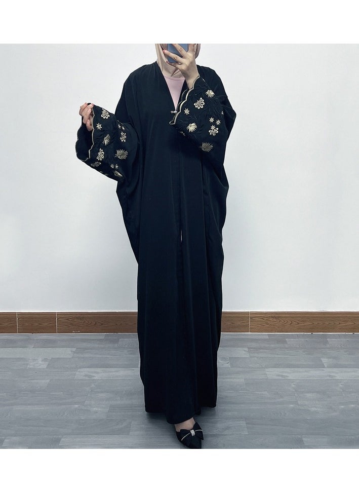 Abaya Embroidered Loose Sleeve Exquisite Cardigan Robe – Timeless Elegance, Modern Comfort