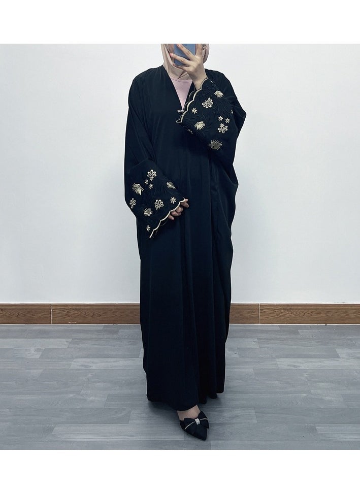 Abaya Embroidered Loose Sleeve Exquisite Cardigan Robe – Timeless Elegance, Modern Comfort