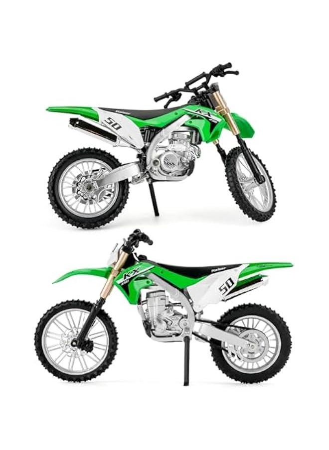 Toy Car Compatible for 1:12 Kawasaki KX450 Racing Motorcycle Model Car, Collectible Diecast Gift Toy for Kids Boys Girls and Adults, Gift Green.