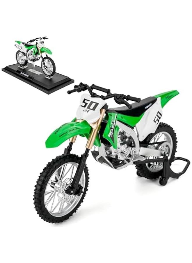 Toy Car Compatible for 1:12 Kawasaki KX450 Racing Motorcycle Model Car, Collectible Diecast Gift Toy for Kids Boys Girls and Adults, Gift Green.