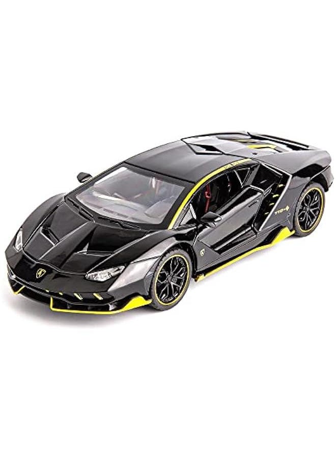 Model Car Compatible for 1/24 Scale LP770 Alloy Diecast Model Vehicles Pull Back Toy Car with Light and Sound for Kids Boys Gift(Black)