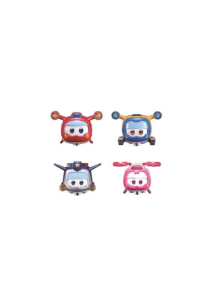 4 PCS Super Pet Sets, Glow and Face-Changing Transformer Toys Jett Donnie Paul Dizzy Pet