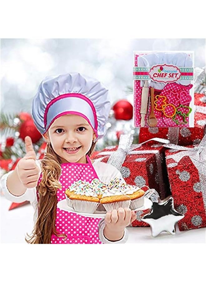 Chef Set for Kids - 13 Pcs Kids Cooking and Baking Set Includes Kids Apron, Chef Hat, Utensils, Cooking Mitt for Kids Chef Role Play Set , Gift for 3 Year Old Girls and up …