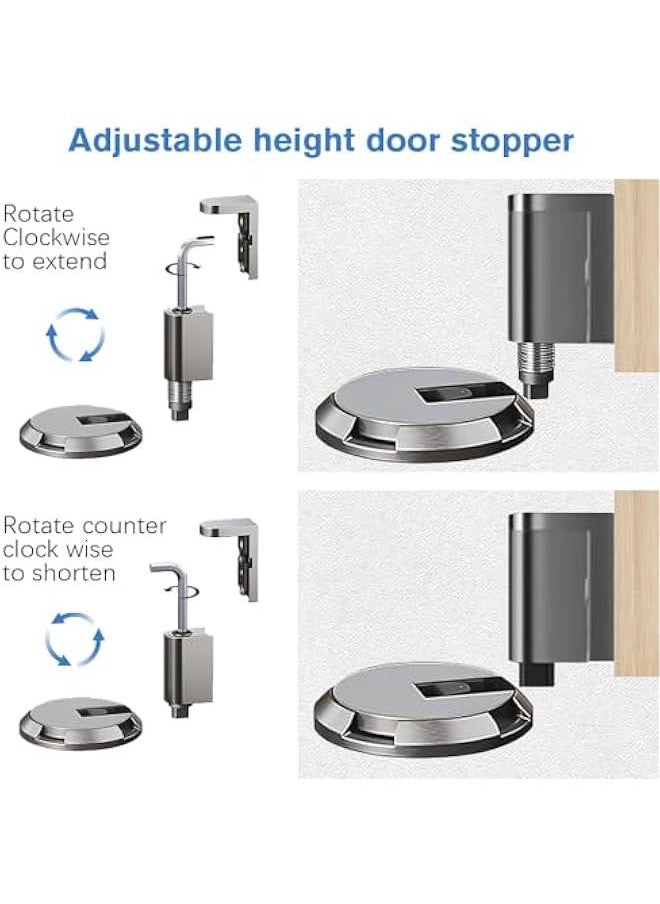 Mechanical Floor Door Stopper,Wind-Resistant Mechanical Silent Door Stop,2024 Upgrade Heavy Duty Adjustable Magnetic Door Stoppers,Magnetic Door Catch Holder Windproof Door Stopper (1, Grey)