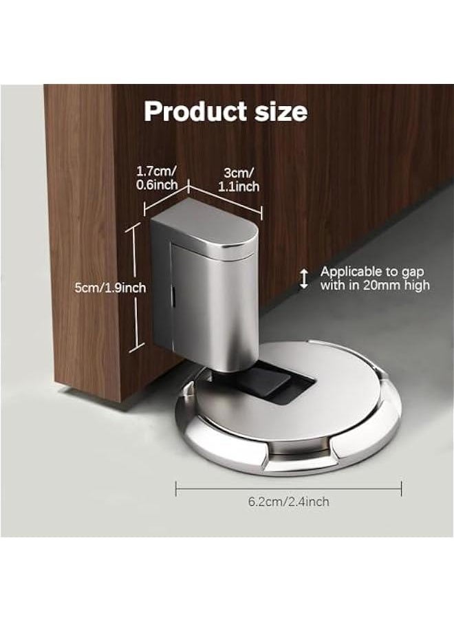 Mechanical Floor Door Stopper,Wind-Resistant Mechanical Silent Door Stop,2024 Upgrade Heavy Duty Adjustable Magnetic Door Stoppers,Magnetic Door Catch Holder Windproof Door Stopper (1, Grey)