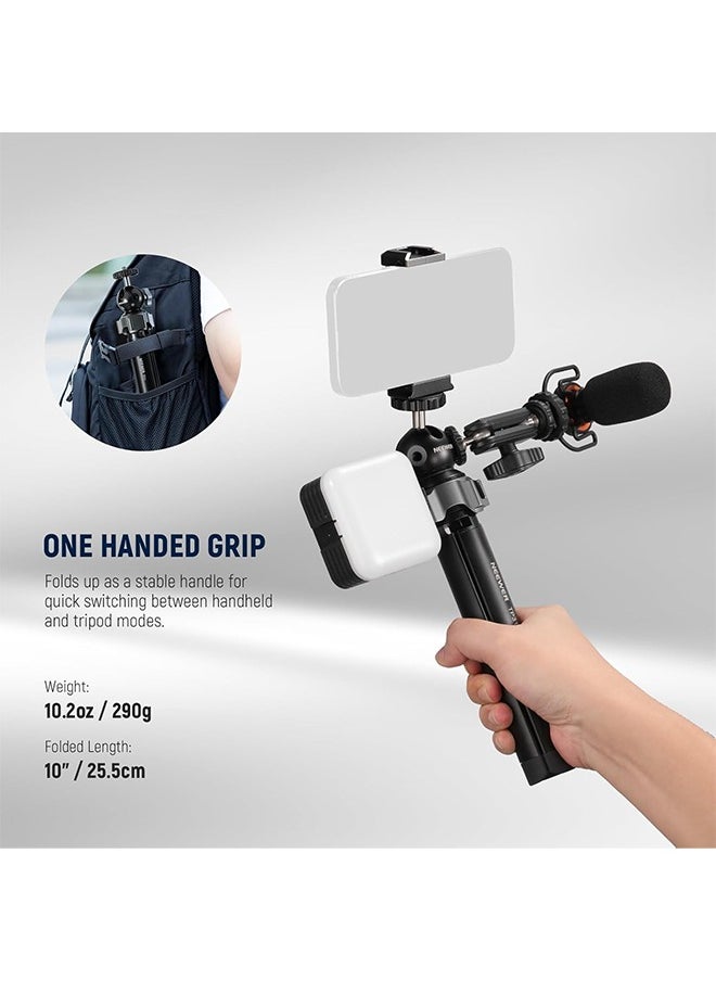 NEEWER Mini Desk Tripod for iPhone with Ball Head 360° Rotatable 3 Cold Shoe Mounts, Metal Portable Table Tripod for Travel Vlogging Recording Compatible with Gopro DJI Phone DSLR Camera, TP31