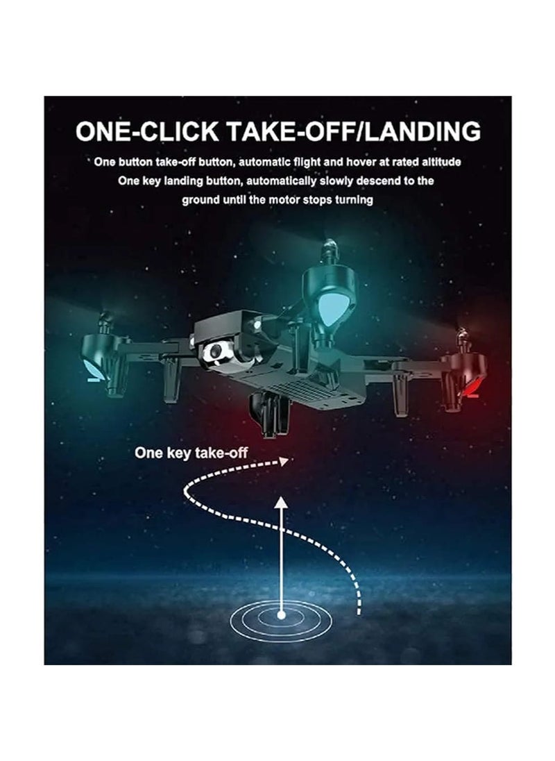 Mini Drone With 4K Hd Fpv Camera, Headless Mode, One Key Start, Tap Fly, Foldable Quarcopter With Altitude Hold, Speed Adjustment, 3D Flips, Includes Carrying Case,2