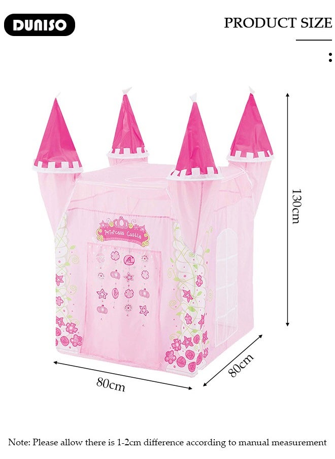 Foldable Kids Play Tent,Princess Castle Game Tent,Tent House Indoor with Windows,Washable Breathable Indoor Outdoor Play house Suitable for Toddler, Easy to Set up and Stow Away Birthday Toy Ideal Gift for Girl & Boy in Holiday & Birthday